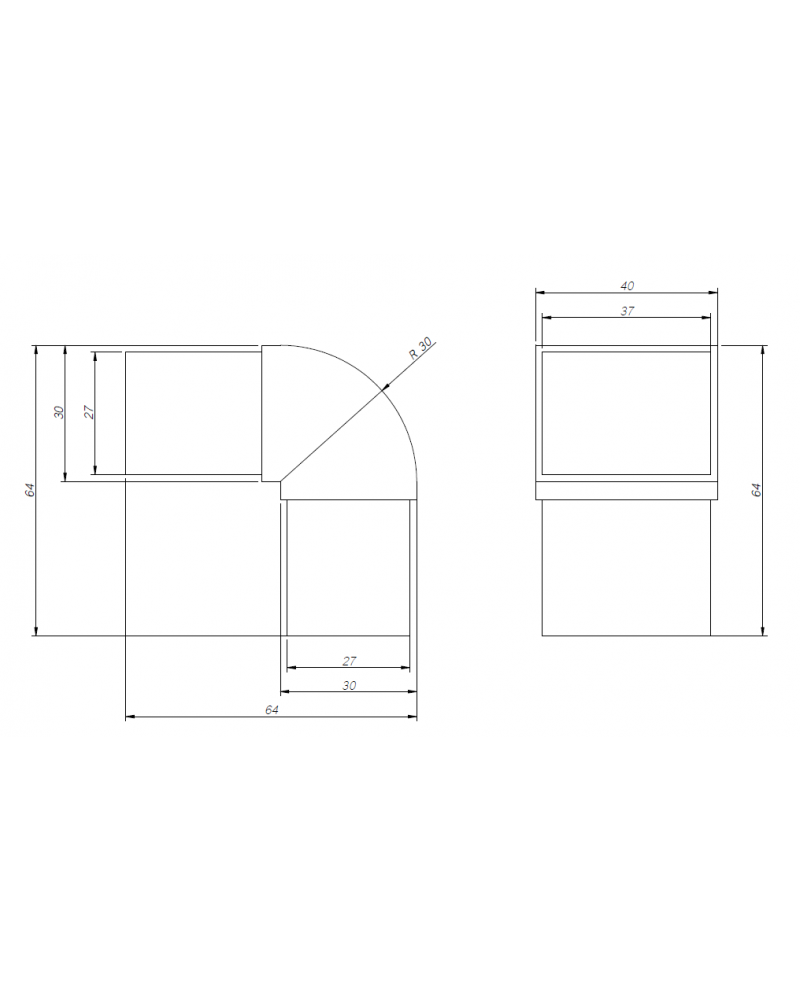 Dimensions connecteur d'angle