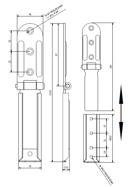Dimensions charnière AZ-00097-C00