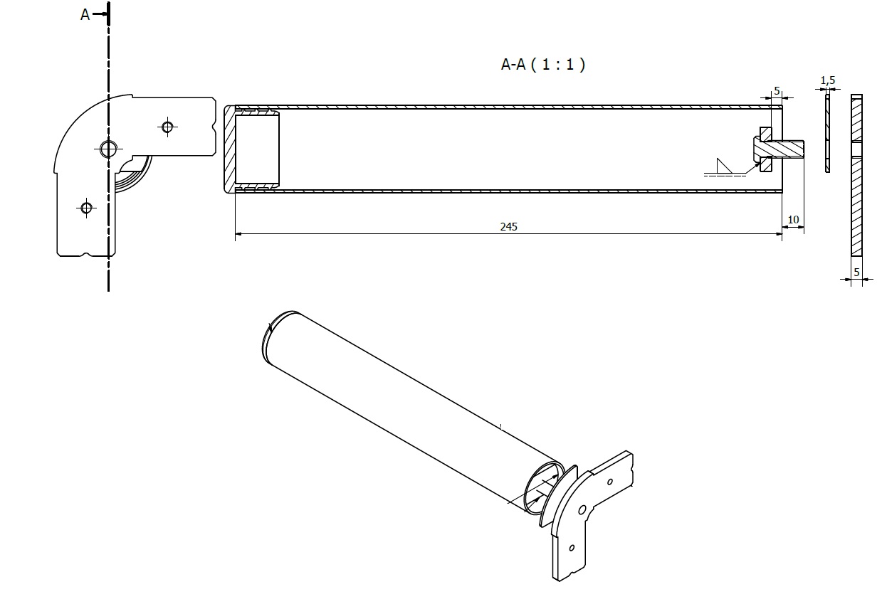 Plan technique pied 250mm
