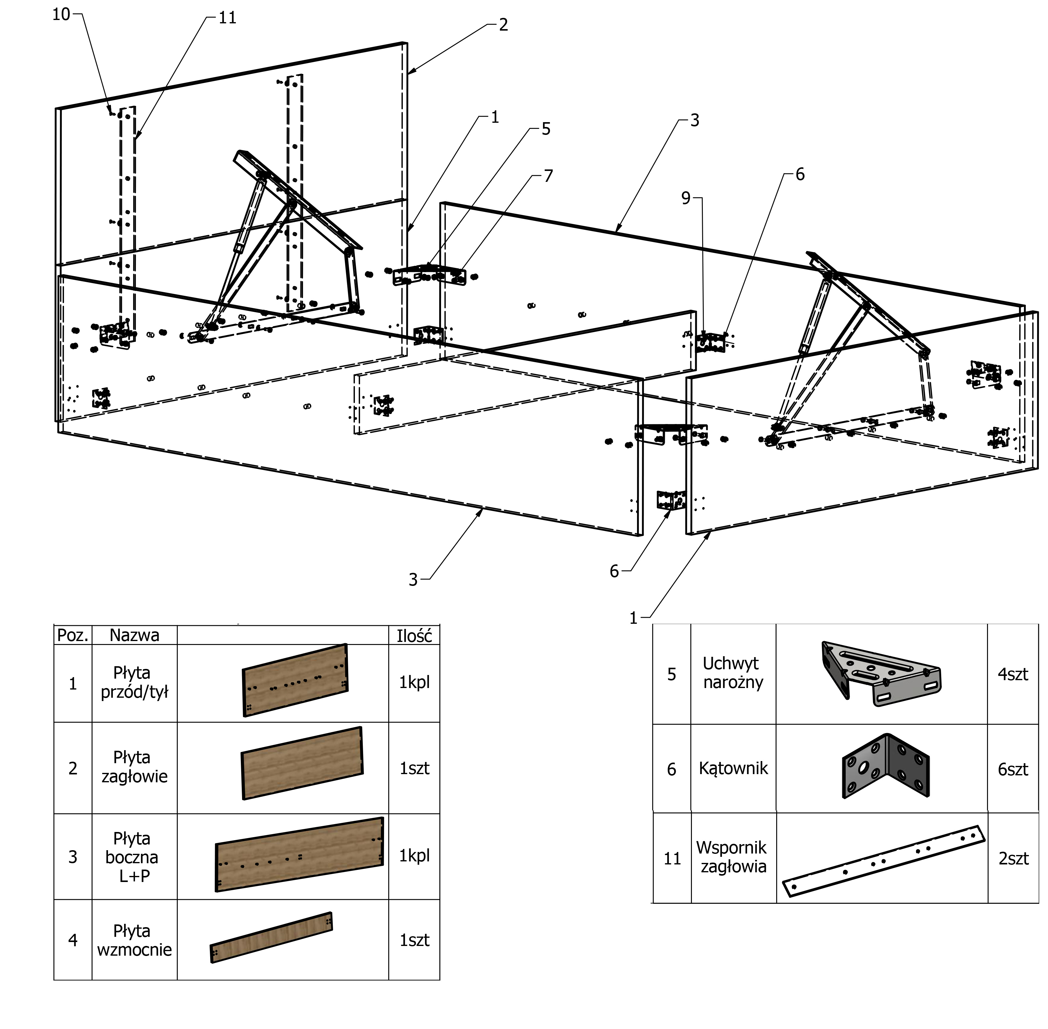 Installation des supports de lit